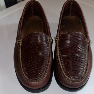 Sperry Men's Dark Brown Woven Leather Slip-On Loafers
